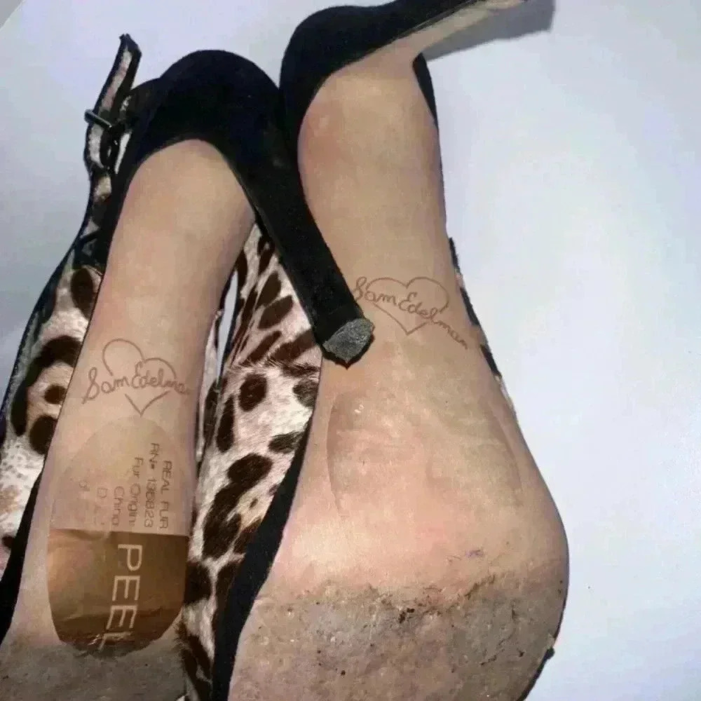 Sam Edelman Heels, Brown Leopard Print, Size 8.5 - Picture 10 of 14